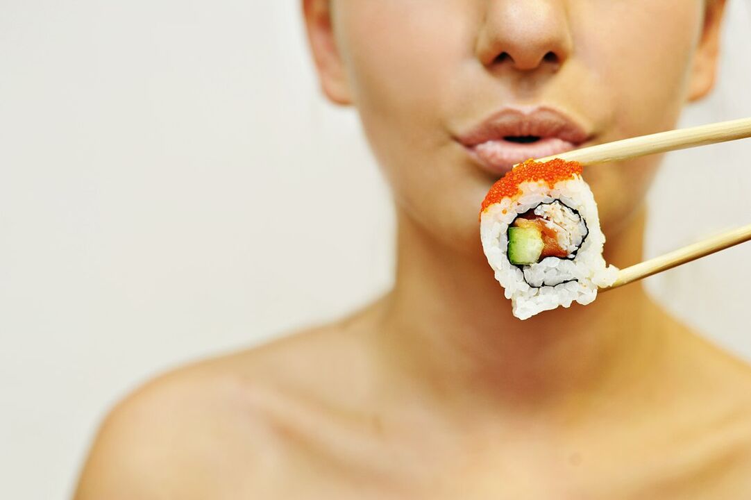 pagkaon og sushi sa Japanese diet